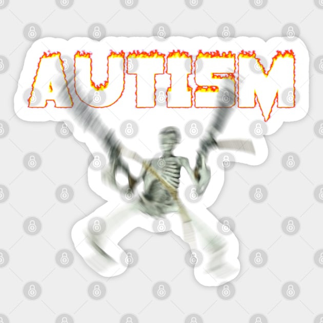 Autism Skeleton Meme Sticker by swankyswamprat